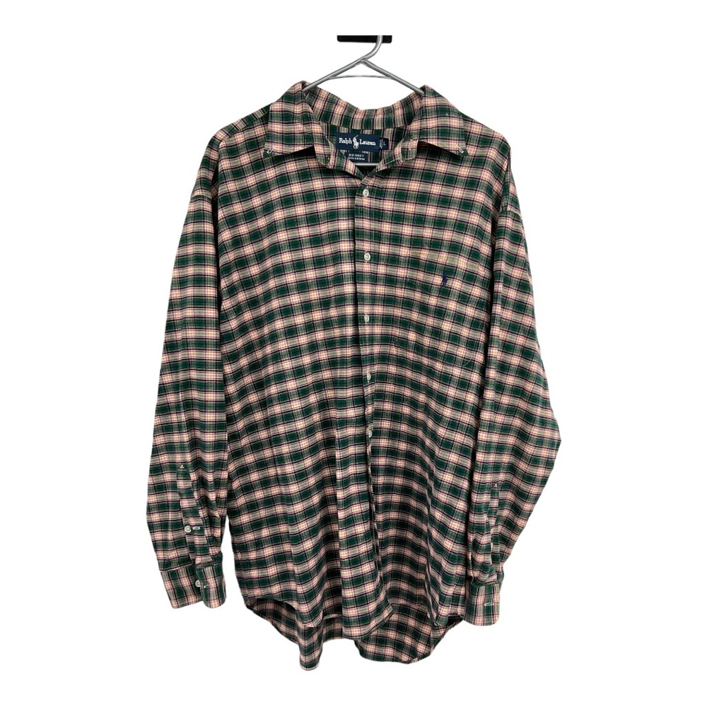 Ralph Lauren Cotton Button Down Long Sleeve Plaid Brushed Shirt - Picture 15 of 16